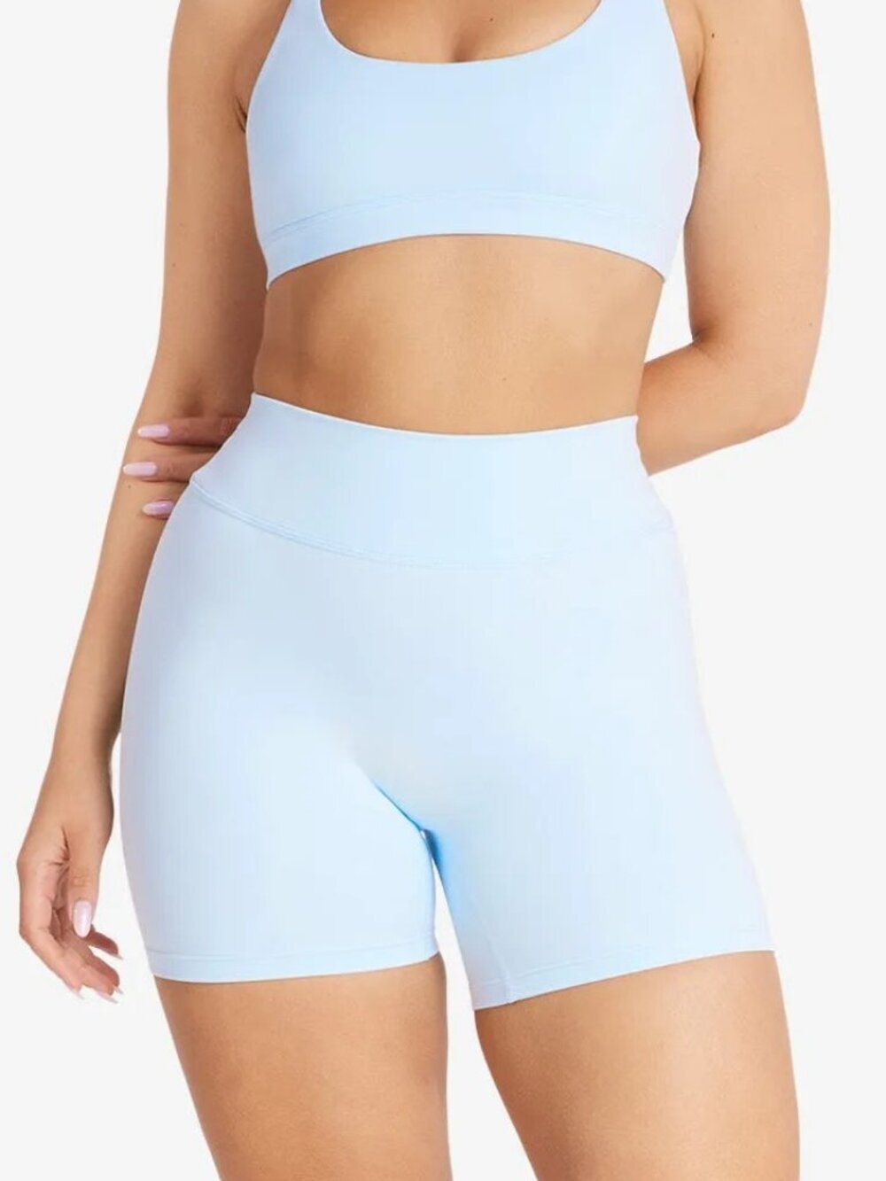 CSB Form Invisible Scrunch Shorts 5" - Powder Blue - Size Large